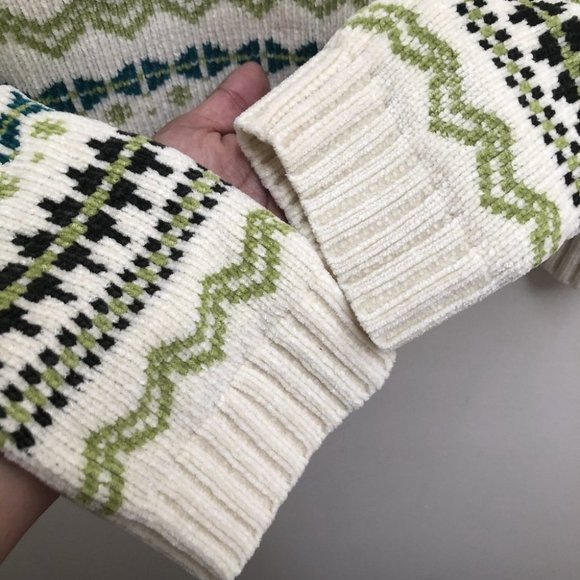 Vintage Cotton Ginny Cowl Neck Fair Isle Sweater Size Large - Picture 5 of 10